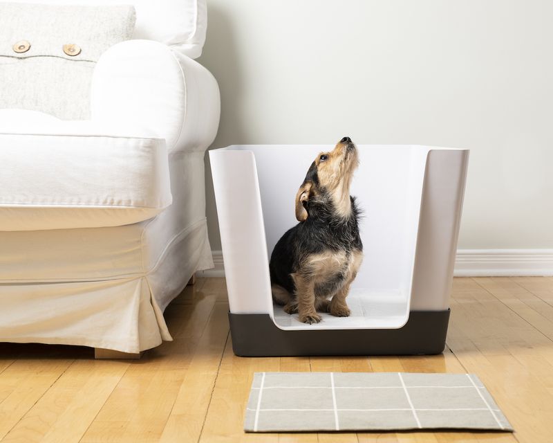 Salle de bain pour chiens: une solution de pot intérieur pour les petits chiens